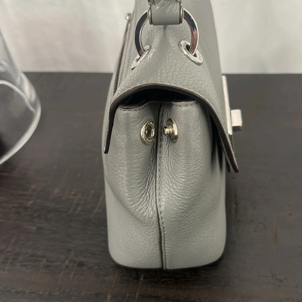Michael Kors Emery Small Leather Satchel Bag. Steel Gray - Picture 10 of 14
